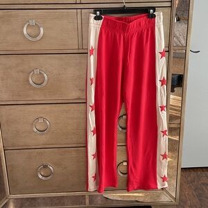 Lauren Moshi Red and cream Star Track Pants, size  s